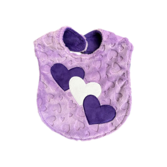 Triple Hearts Minky Design Bib