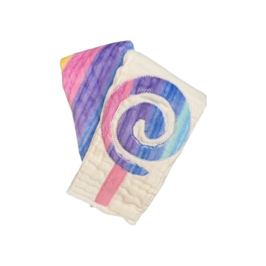 Lollipop Minky Design 2 Piece Burp Set