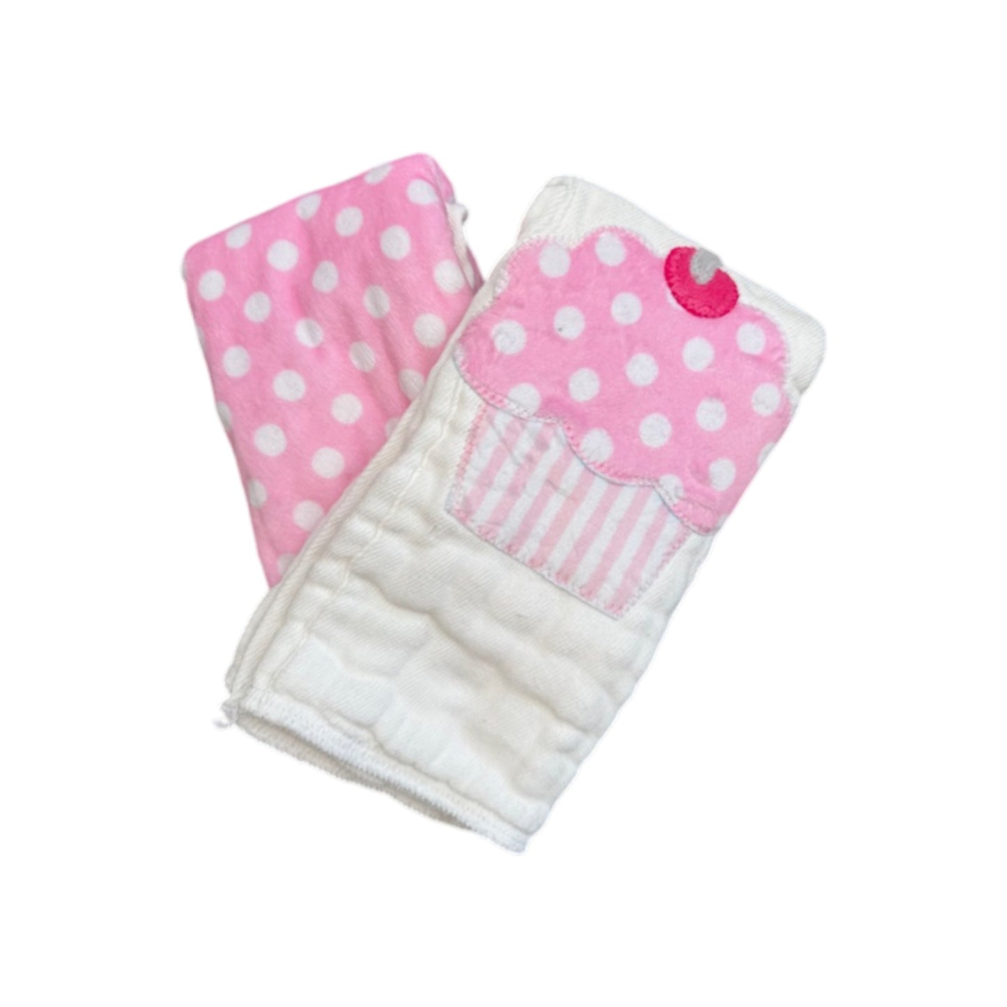 Cupcake Minky Design 2 Piece Burp Set