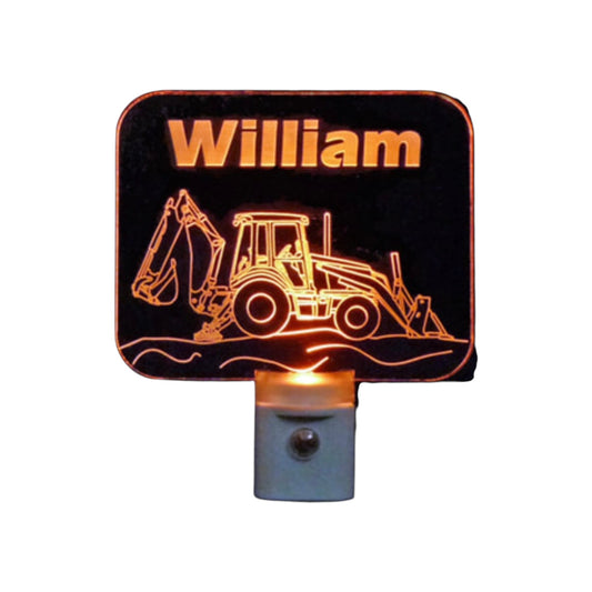 William Back Hoe Lucite Night Light