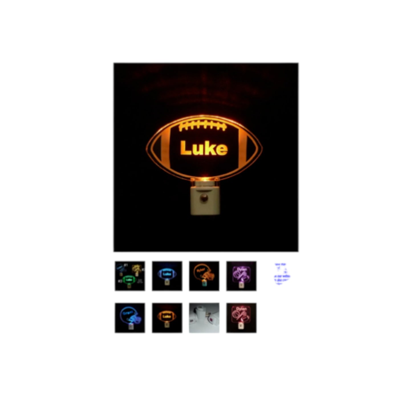 Luke Football Lucite  Night Light