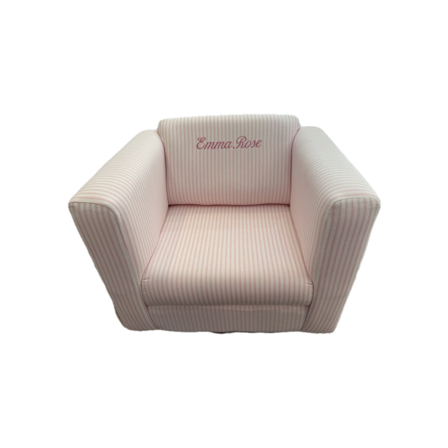 Emma Rose Pink/Off White Stripes Club Chair