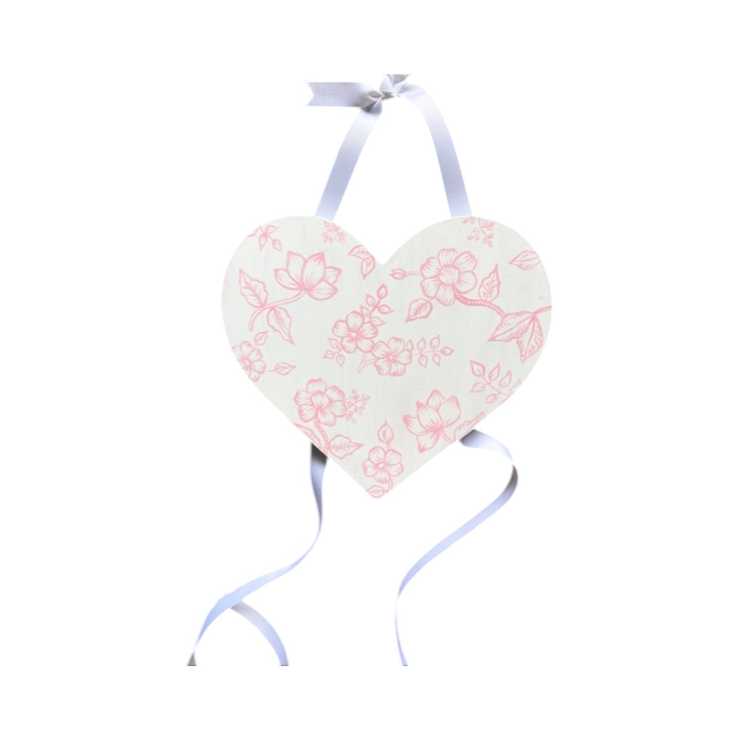 Dainty Flowers Theme Hand Painted Heart Barrette Holder