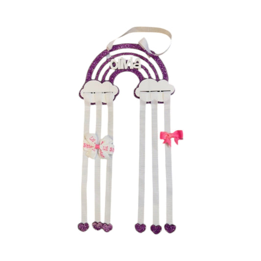 Olivia Personalized Lucite Rainbow Barrette Holder