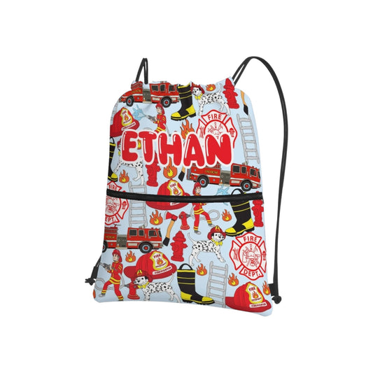 Ethan Fireman Theme Draw String Back Pack