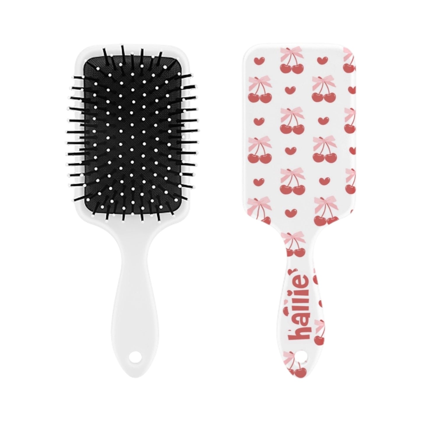 Cherries/Hearts Personalized Hair Brush