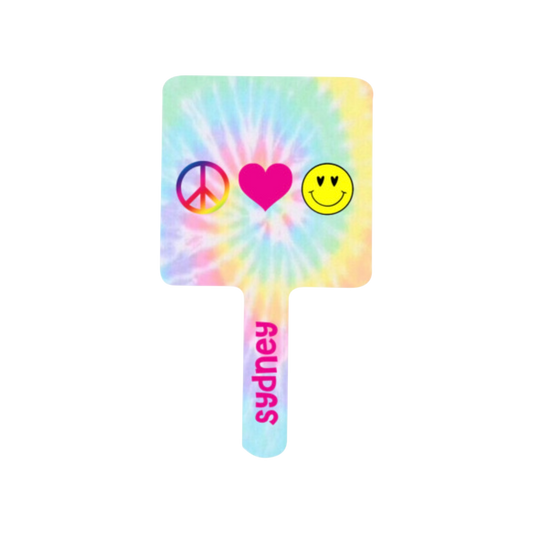 Sydney Personalized Peace/Heart/Smiley Face Hand Mirror