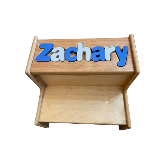 Zachary Blues Natural 2 Step up Stool