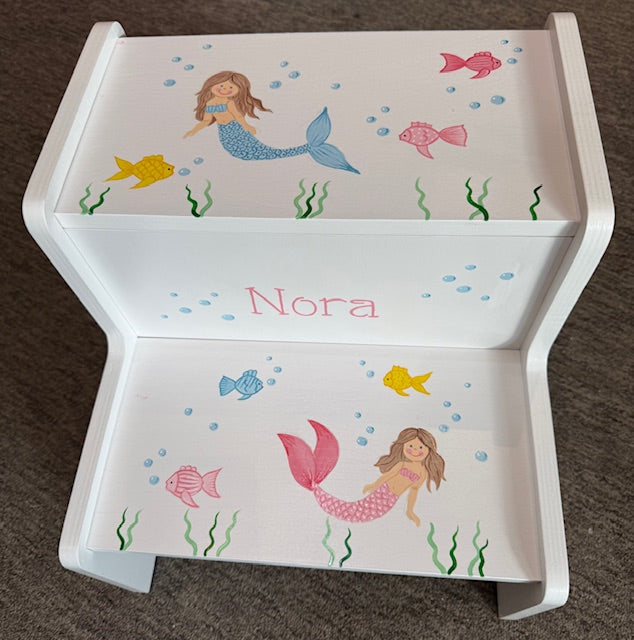 Nora Mermaid Theme 2 Step Up Stool