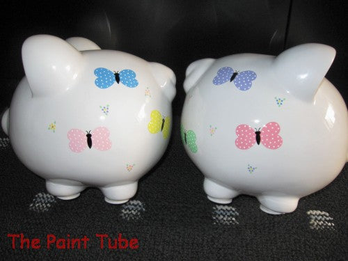 Butterfly Design Ceramic Piggy Bank