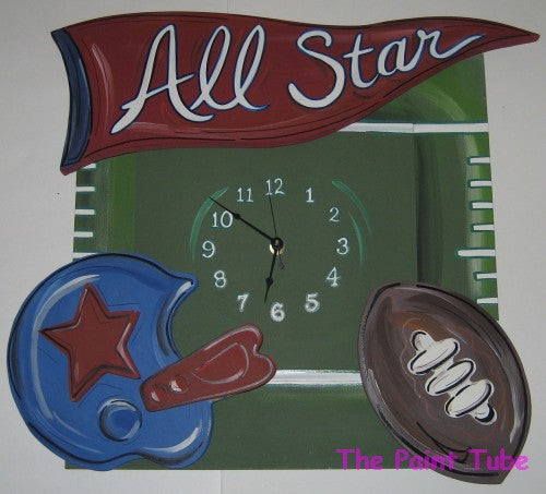 3D Allstar Football Theme Clock