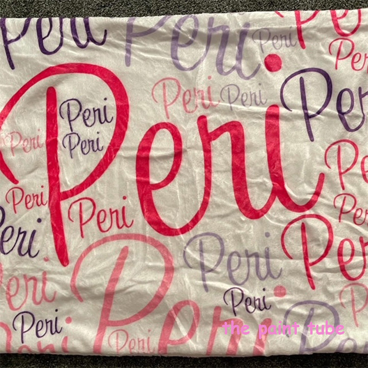 Peri Scattered Name  Theme Fuzzy Pillow Case