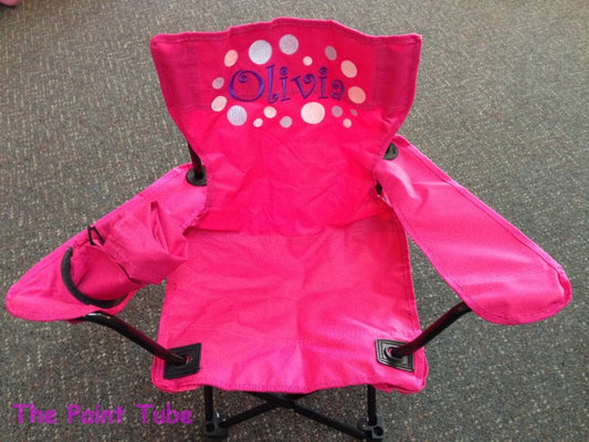 Embroidered Design Canvas Folding Chair with Umbrella