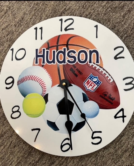 Hudson All Sports Theme Personalized Wall Clock