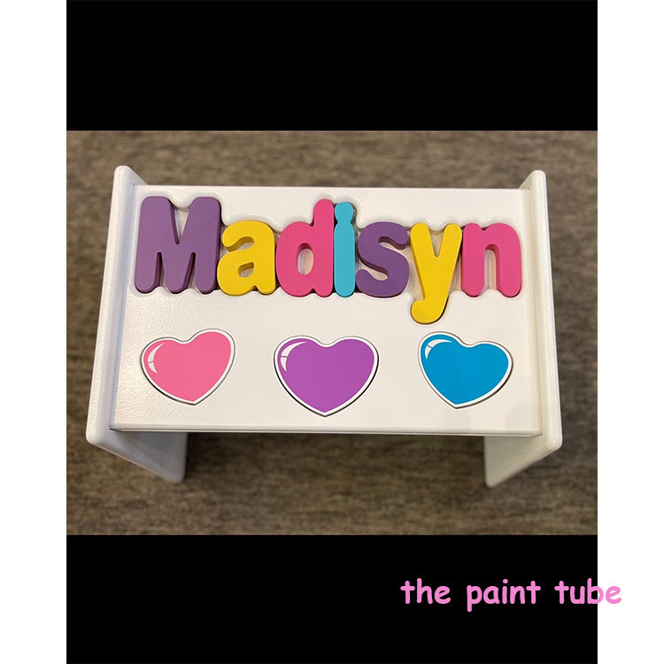 Madisyn Jewel Tone Hearts Puzzle Stool