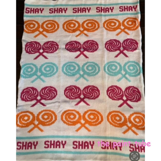 Shay Lollipops Cotton Knit Blanket