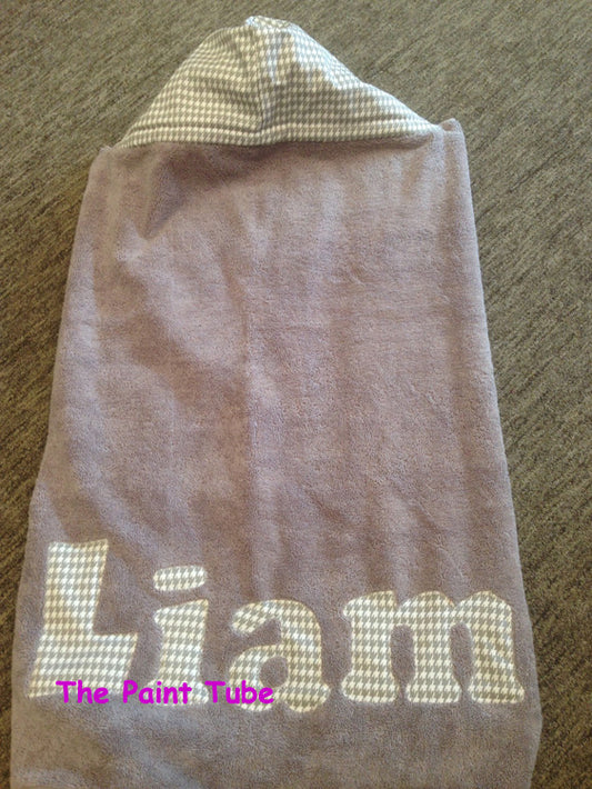 Liam Herringbone Fabric  Toddler Hooded Towel