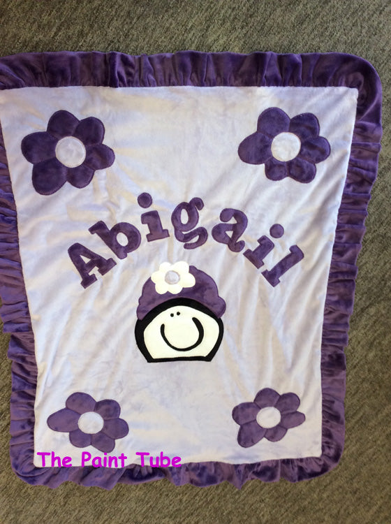 Abigail  Girl Ruffle Minky Blanket