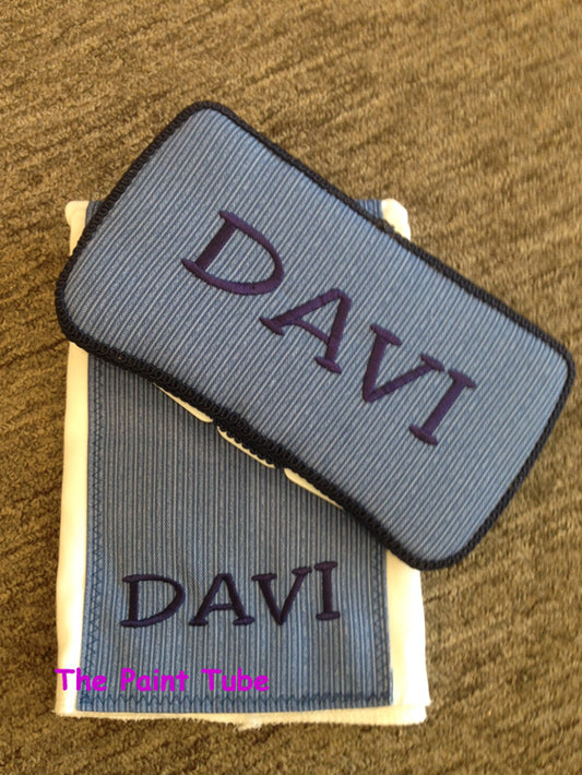 Davi  Ddenim Stripes Small Wipes Case/Changing Pad
