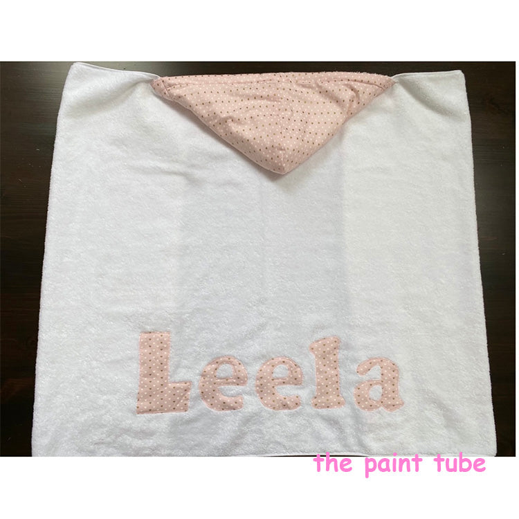 Leela Pink/Gold/White Dots Toddler Hooded Towel