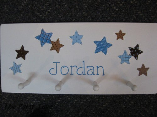 Jordan Patchwork Stars Wall Plaque with Pegs