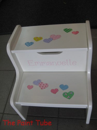 Emmanuelle  Patchwork Hearts Design  2 Stepup Stool