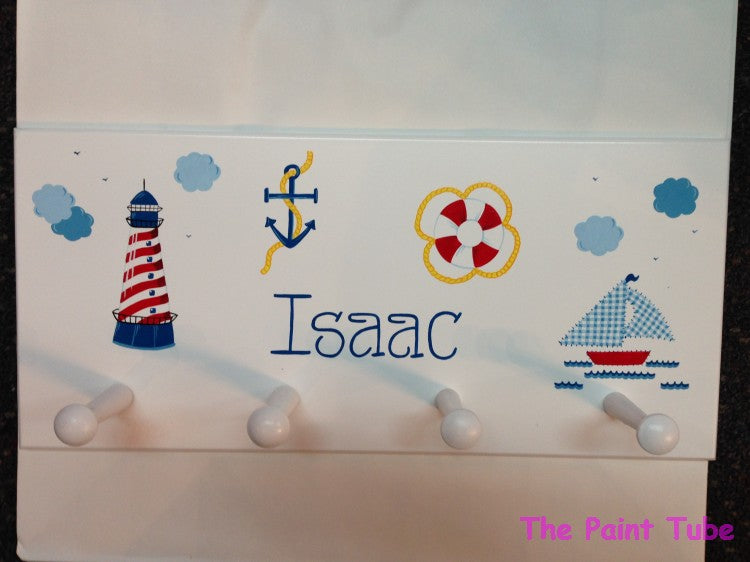 Isaac Nautical Design Wall Rack with Pegs