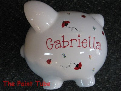 Ladybug Design  Ceramic Piggy Bank