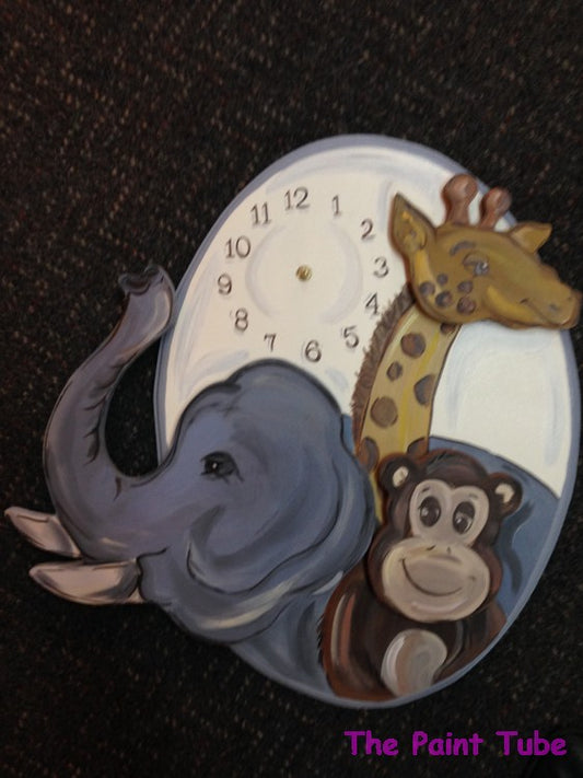 Animals Theme Oval Wall  Clock