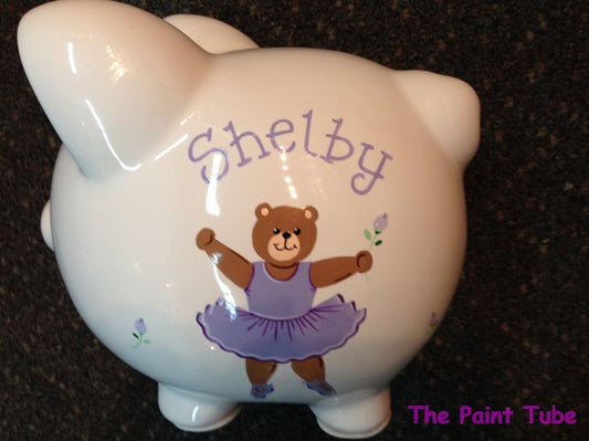 Shelby Ballerina Bear Them Ceramic Piggy Bank