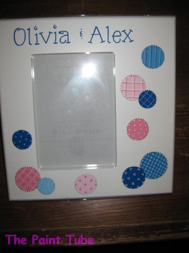 Olivia/Alex Patchwork Polka Dots Design on Side Picture Frame