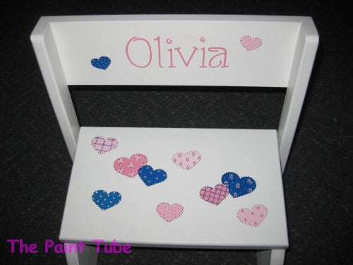 Olivia Patchwork Heart Design Step Stool