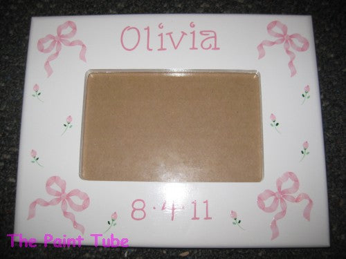 Olivia Bows/Roses Theme White Rectangle Picture Frame