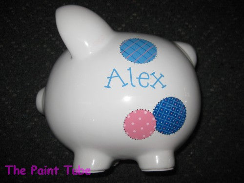 Alex/Olivia Patchwork Polka Dots Design Piggy Bank