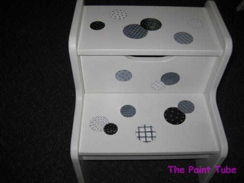 Patchwork Circles Design 2 Step Up Stool