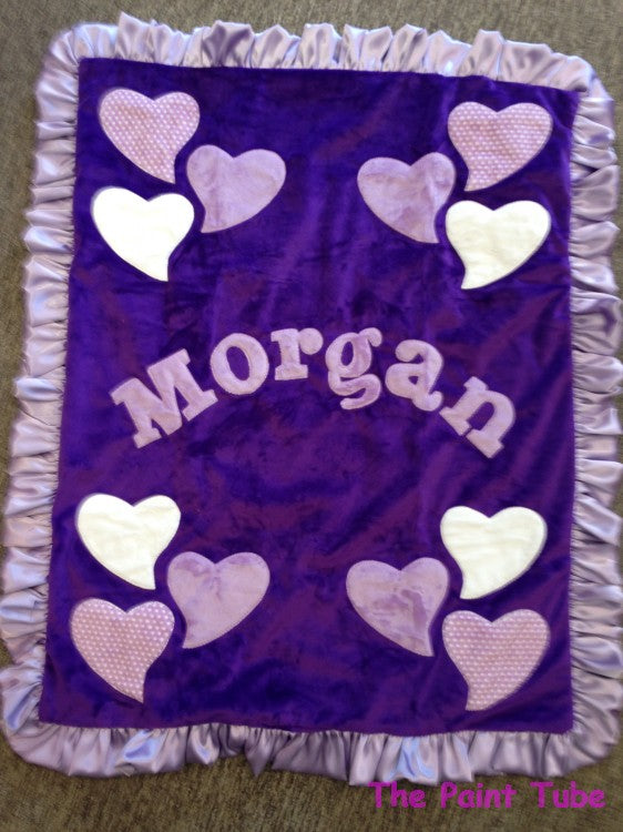 Morgan Funky Hearts Minky Blanket