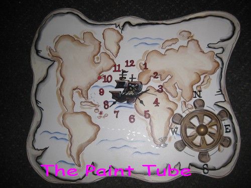 Pirate Map Theme Clock