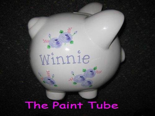 Winnie Cabbage Roses Design Ceramic Piggy Bank
