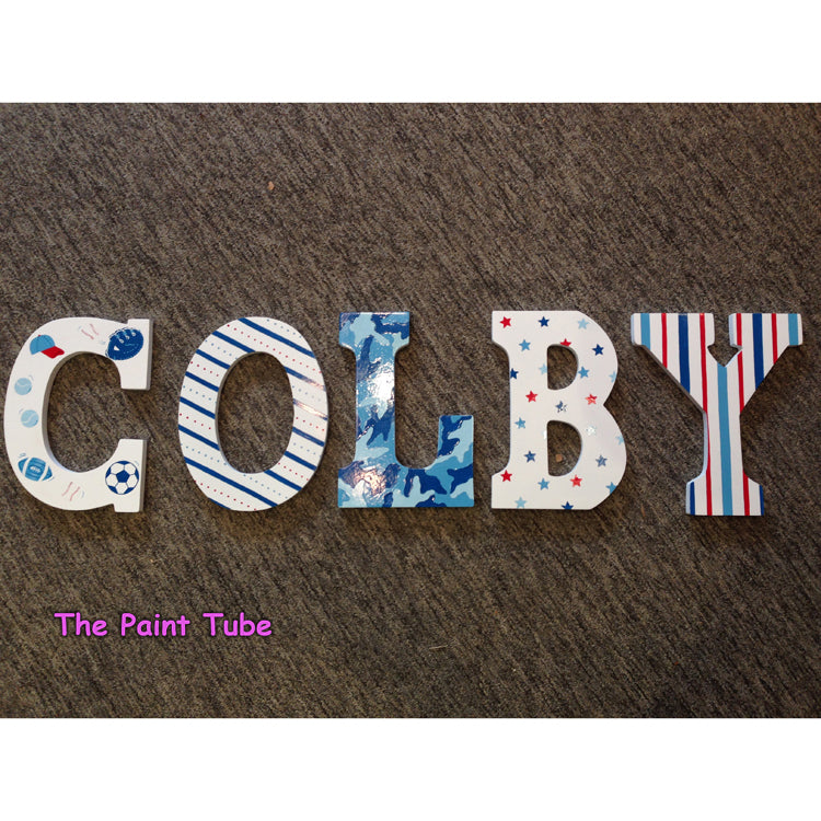 Colby Geometric Theme Individual Wall Letters