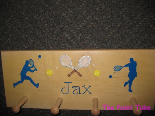 Jax Tennis Theme Wall Plaque with Pegs