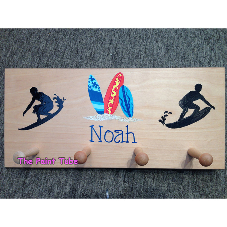 Noah Surfing Theme Wall Rack with Pegs