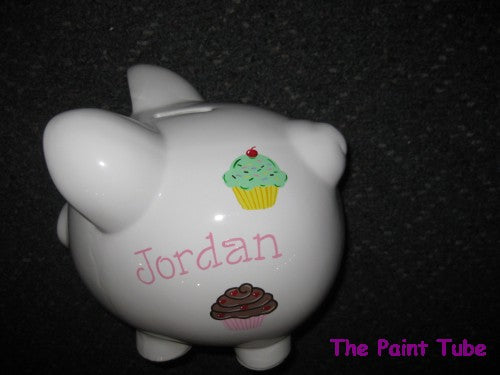 Jordan Cupcake Design  Ceramic Piggy Bank
