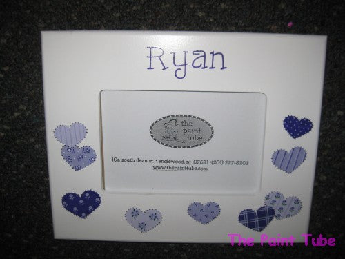 Ryan Patchwork Hearts Them White Picture Frame