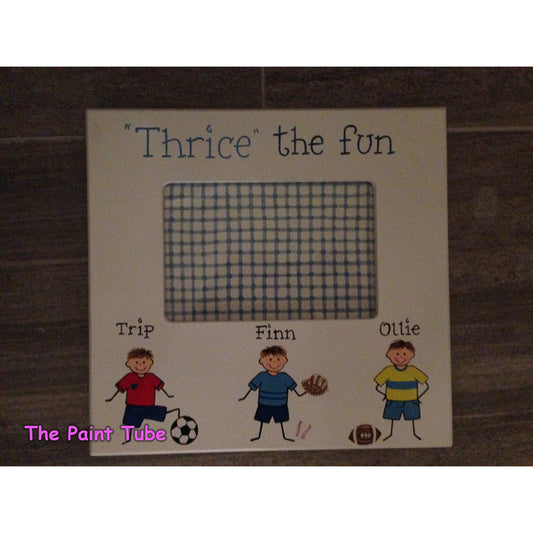 Thrice the fun Triplets Picture Frame