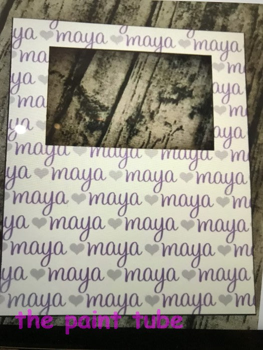 Maya Hearts Repeating Name Picture Frame