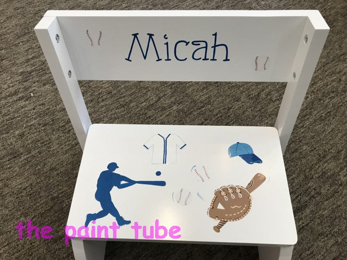 Micah Baseball Theme Stepstool