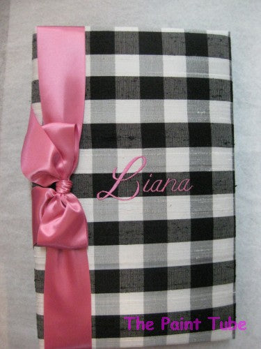 Liana Black/White Check with Hot Pink Bow Photo Album