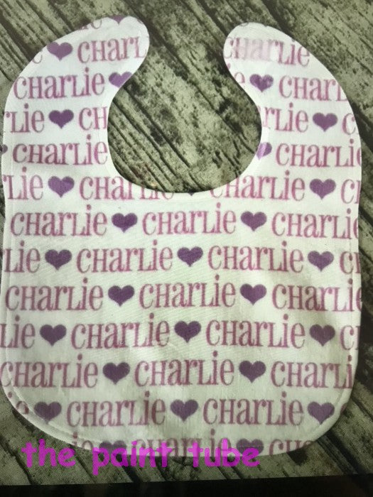 Charlie Repeating Name Bib