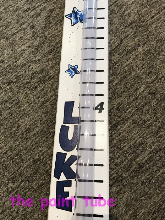 Luke Blue Camo Stars Growth Chart Bank