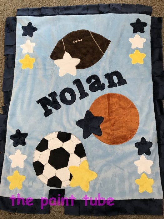 Nolan All Sports with Fringe Minky Blanket